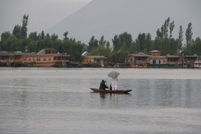 Generally cloudy sky with light to moderate rain in J&K