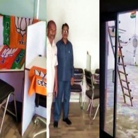 BJP flags found in UP Congress office