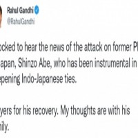 'Shocked' over attack on Ex-Japan PM Abe: Rahul Gandhi