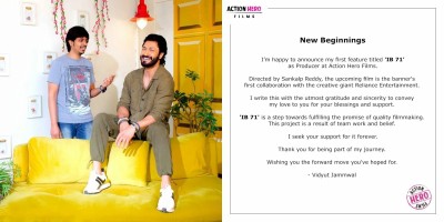 Vidyut Jammwal to star in debut production 'IB 71' Vidyut Jammwal to star in debut production 'IB 71'