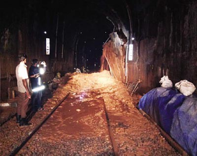 5 Konkan Rly trains diverted amid flooding of tunnels in Goa 5 Konkan Rly trains diverted amid flooding of tunnels in Goa