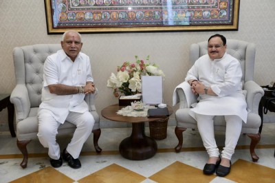 BSY meets Nadda-Shah-Rajnath amid resignation rumours BSY meets Nadda-Shah-Rajnath amid resignation rumours