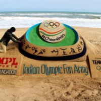 Artist Pattnaik unveils sand art for Indian athletes at Tokyo Olympics