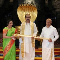 Hyderabad bizman donates Rs 1 cr gold sword to Tirupati deity