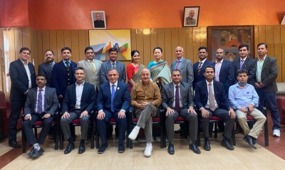 Anupam Kher interacts with police officers, staff in Shimla Anupam Kher interacts with police officers, staff in Shimla