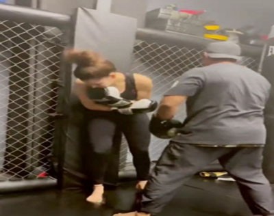 Urvashi Rautela shares training video of getting punched in the gut