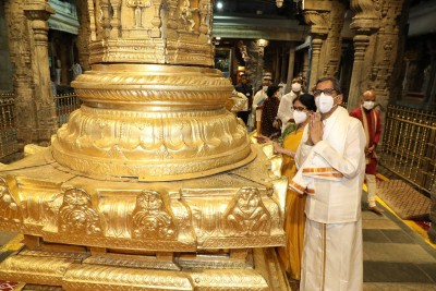CJI NV Ramana worships at Tirupati temple CJI NV Ramana worships at Tirupati temple