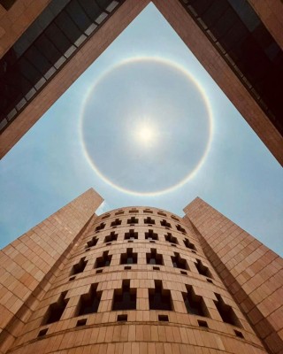 Hyderabad witnesses 22 degree halo around sun Hyderabad witnesses 22 degree halo around sun