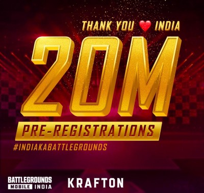 Battlegrounds Mobile India: Over 20M pre-registrations in 2 weeks Battlegrounds Mobile India: Over 20M pre-registrations in 2 weeks