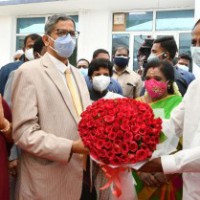CJI arrives in Hyderabad to warm welcome on maiden visit