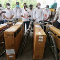 Youth Cong sends bicycles to Modi, Shah over fuel price rise