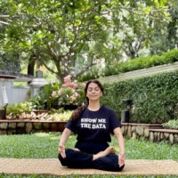 Juhi Chawla wears T-shirt with slogan 'show me the data'