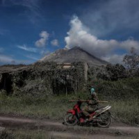 Indonesia's volcano Mount Merapi emits hot clouds