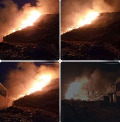 Fire at Delhi's Bhalswa landfill site again Fire at Delhi's Bhalswa landfill site again