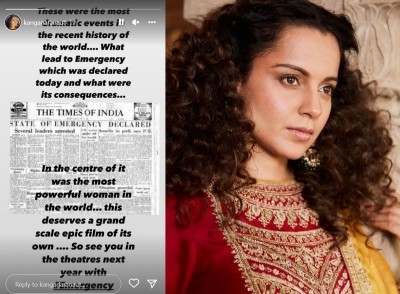 Kangana shares throwback news clipping on Emergency anniversary