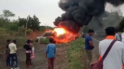 7 charred to death as bus catches fire after collision in K'taka 7 charred to death as bus catches fire after collision in K'taka