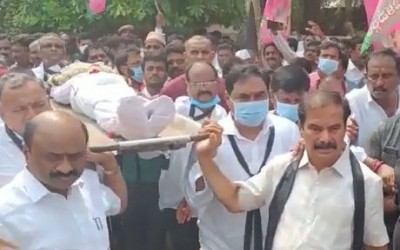 Funeral procession of youth killed in Secunderabad firing underway Funeral procession of youth killed in Secunderabad firing underway
