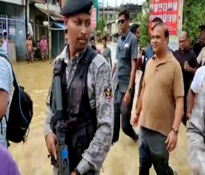 Assam CM visits flood-hit Silchar, meets affected residents Assam CM visits flood-hit Silchar, meets affected residents