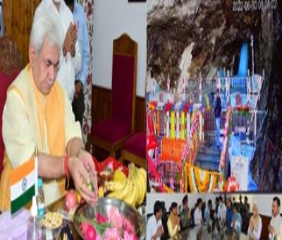 43-day long Amarnath Yatra begins with 'puja' at cave shrine