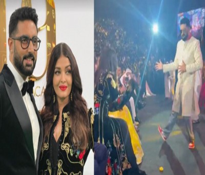 Abhishek does an 'impromptu dance' with Aishwarya at IIFA 2022 Abhishek does an 'impromptu dance' with Aishwarya at IIFA 2022
