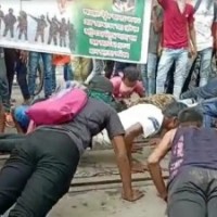 Anti-Agnipath protesters do push-ups on railway tracks in Bengal