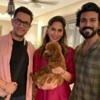 Aamir Khan meets 'RRR' star Ram Charan at his Hyderabad home