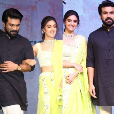 Ram Charan, Keerthy shake a leg at 'Good Luck Sakhi' event Ram Charan, Keerthy shake a leg at 'Good Luck Sakhi' event