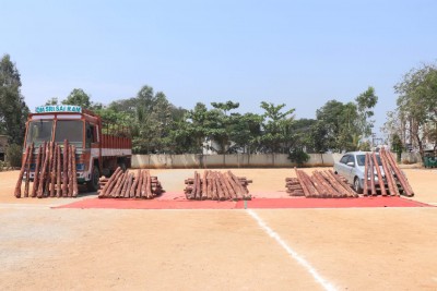 Red sanders-smuggling racket busted in Andhra, 4 held Red sanders-smuggling racket busted in Andhra, 4 held