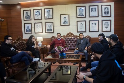 Varun Dhawan, Kriti Sanon meet Arunachal CM Varun Dhawan, Kriti Sanon meet Arunachal CM
