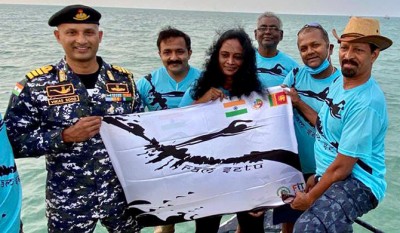 Syamala second Indian woman to conquer Palk Strait Syamala second Indian woman to conquer Palk Strait