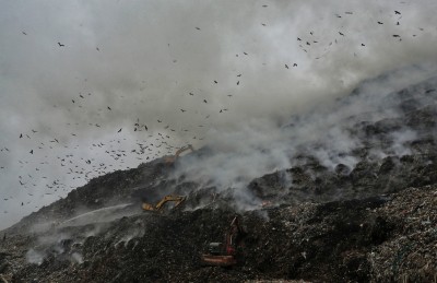 AAP attack BJP for its failure to reduce height of landfills AAP attack BJP for its failure to reduce height of landfills