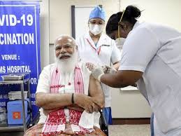 Modi receives his 1st Covid vaccine dose at AIIMS Modi receives his 1st Covid vaccine dose at AIIMS