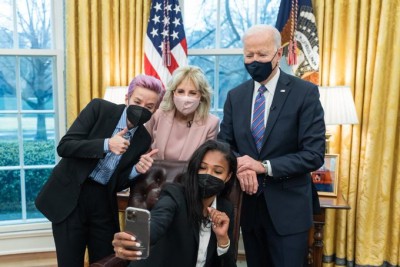 Biden, Rapinoe team up in fight for equal pay Biden, Rapinoe team up in fight for equal pay