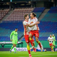 Leipzig reach German Cup semis, beat Wolfsburg 2-0
