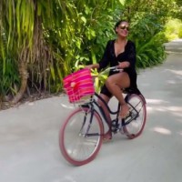 Bipasha Basu goes cycling in black bikini