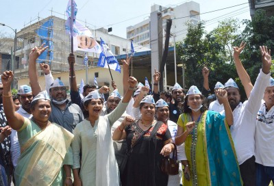 In maiden emphatic win, AAP crushes traditional parties In maiden emphatic win, AAP crushes traditional parties