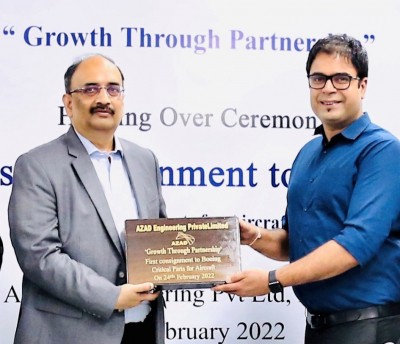 Hyd-based AZAD Engineering delivers aviation parts to Boeing Hyd-based AZAD Engineering delivers aviation parts to Boeing