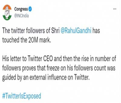 Rahul's Twitter follower count was guided by external forces: Cong