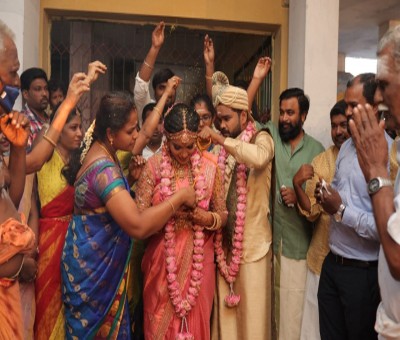 Film costume designer N.J. Sathya ties the knot with Gokila Film costume designer N.J. Sathya ties the knot with Gokila