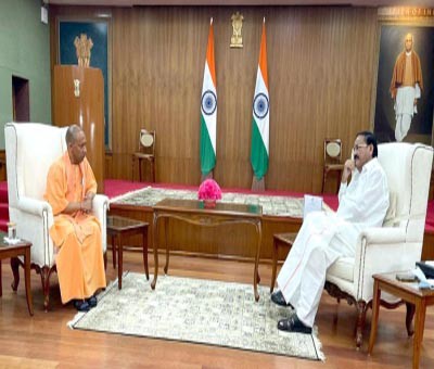 Yogi meets Vice President Naidu Yogi meets Vice President Naidu