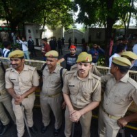 Bus with police team on election duty attacked in UP