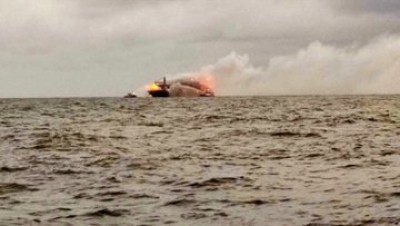 SL rescues foreign crew from burning cargo ship SL rescues foreign crew from burning cargo ship