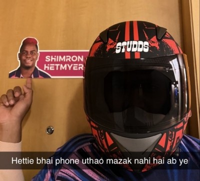 Shimron Hetmyer indicates he is back in Rajasthan Royals camp Shimron Hetmyer indicates he is back in Rajasthan Royals camp
