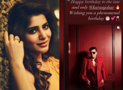 Samantha wishes 'one and only' Karan Johar on his 50th b'day