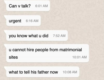 B'luru fintech Co-founder offers job to matrimonial match, chat with father goes viral B'luru fintech Co-founder offers job to matrimonial match, chat with father goes viral
