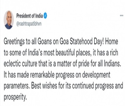 President, PM greet people of Goa on Statehood Day