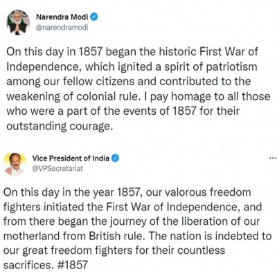 V-P, PM pay homage to 1857 freedom fighters