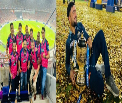 Rashid falls in love with IPL trophy; Yusuf Pathan just happy to be there with old RR teammates