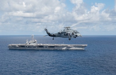China constructs mockups of US warships possibly for target pracice China constructs mockups of US warships possibly for target pracice