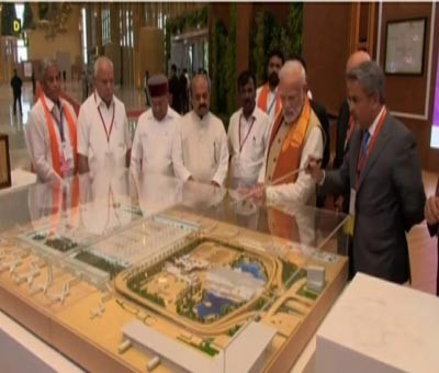 PM Modi inaugurates Terminal 2 of B'luru International airport PM Modi inaugurates Terminal 2 of B'luru International airport